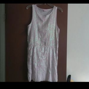 Calypso Pink Sequin Silk Tank Shirt Dress SZ Med